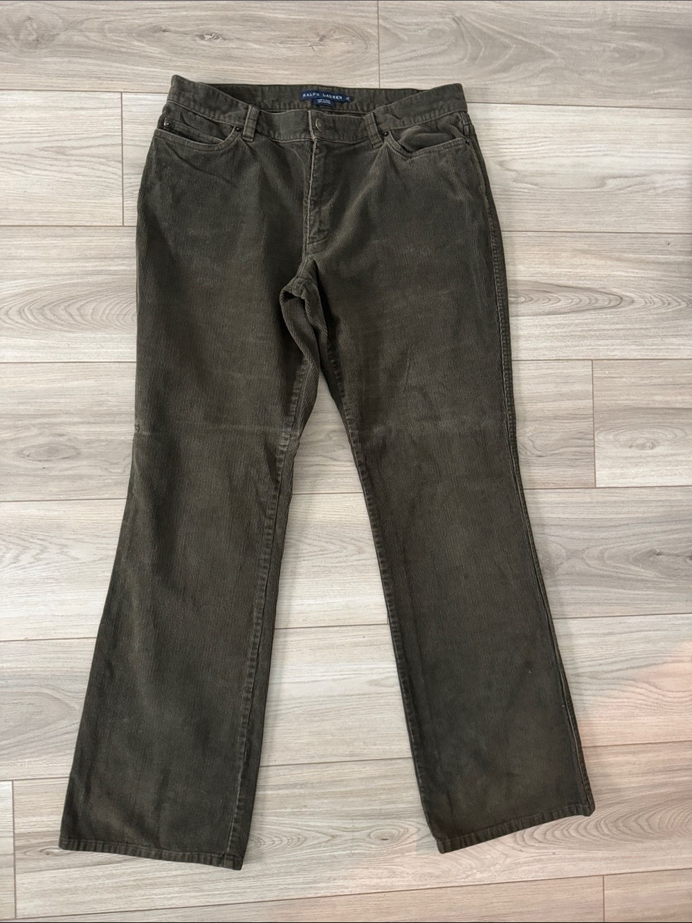Ralph Lauren Dark Olive Corduroy Flare Jeans